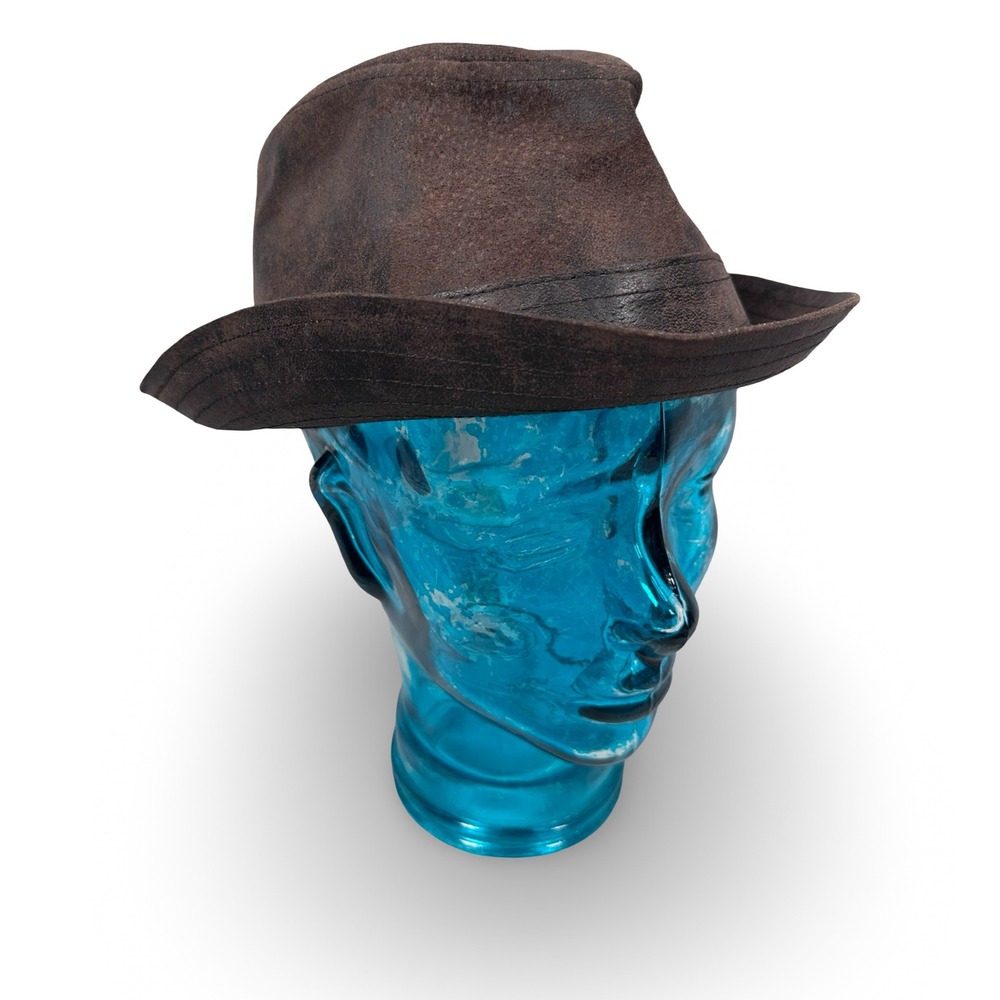 Stetson Radcliff Brown Pigskin Leather Fedora Hat Porkpie Mens Medium 1187101/63